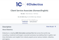 Dialectica tuyển dụng Client Service Associate biết tiếng Hàn tại TP. Hồ Chí Minh