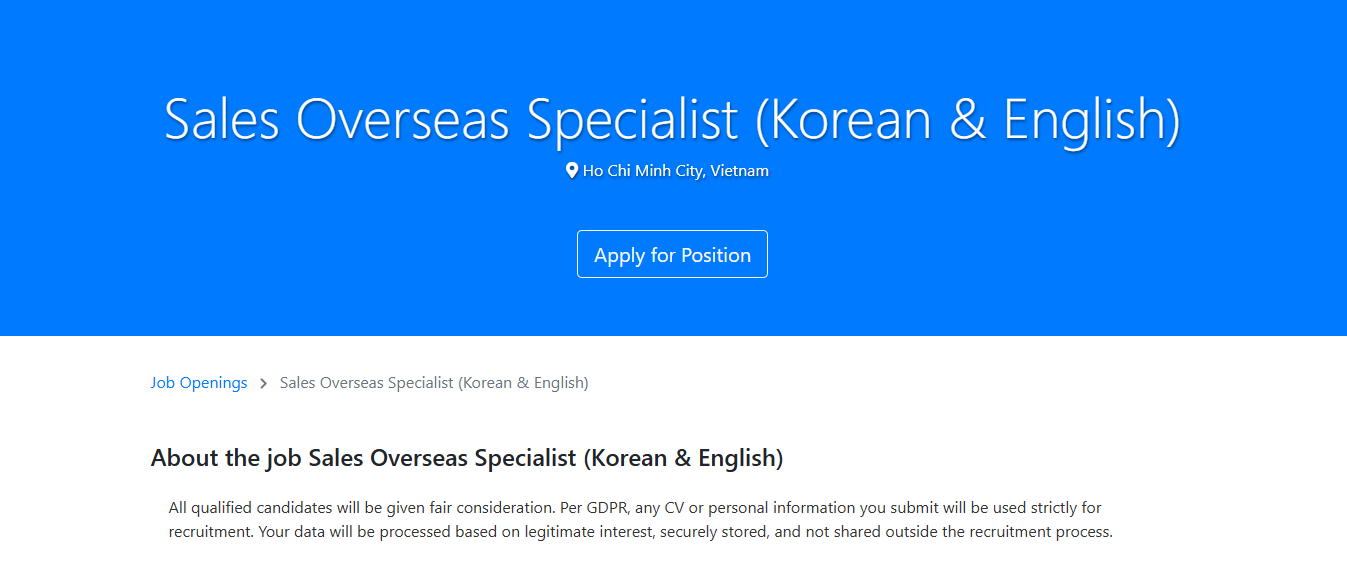 COTALENT tuyển SALES OVERSEAS SPECIALIST (Sài Gòn)