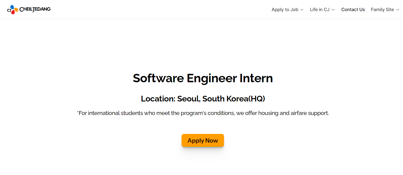 CJ Cheil Jedang tuyển thực tập cho vị trí Software Engineer Intern