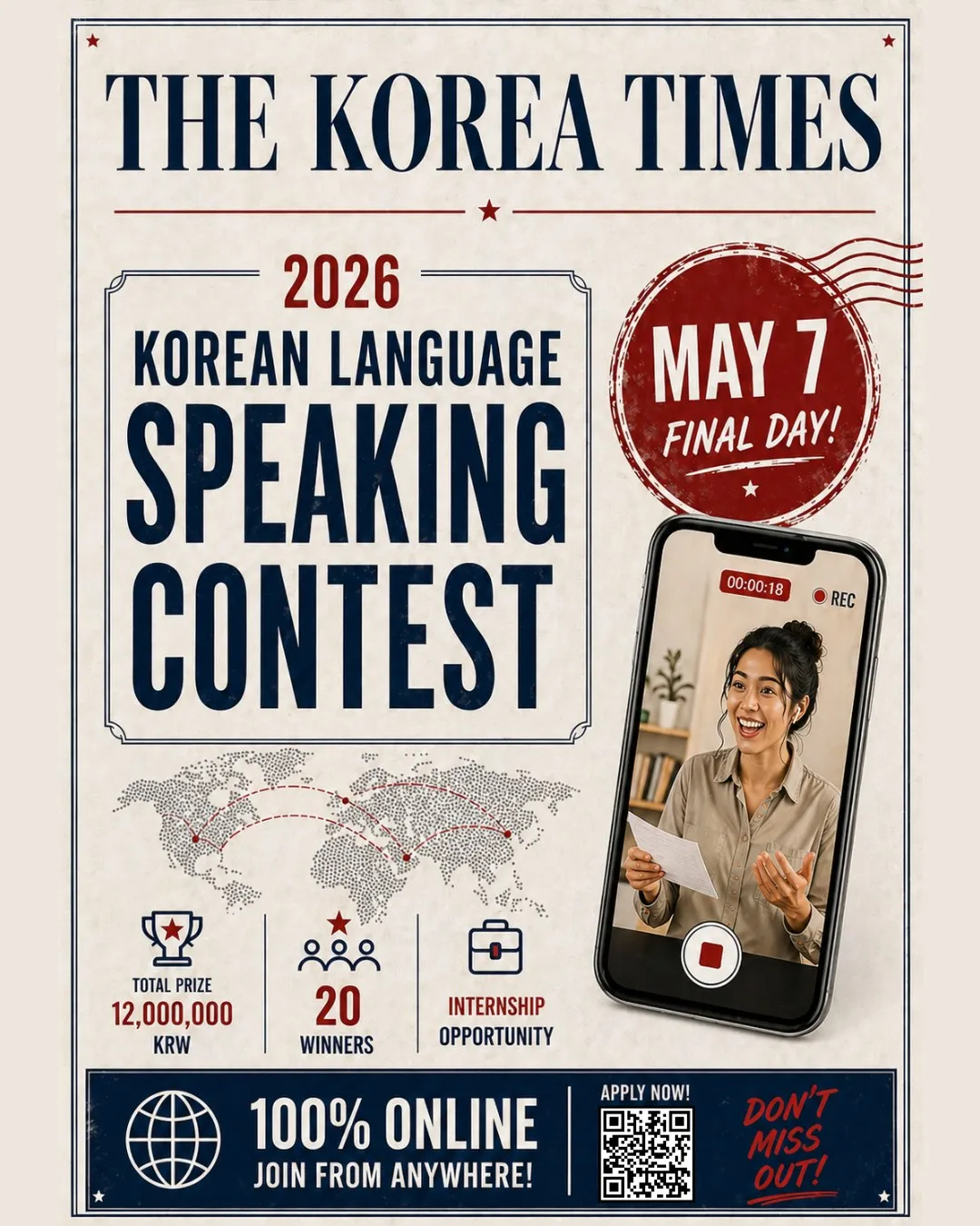Cuộc thi nói tiếng Hàn lần thứ 3 do The Korea Times tổ chức chính thức nhận hồ sơ