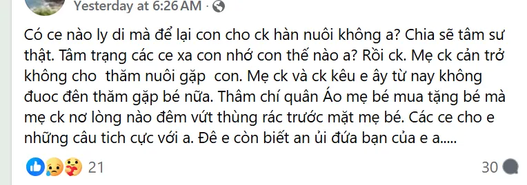 Bảo vệ quyền thăm nuôi con tại Hàn Quốc: Các bước kiện để đòi lại quyền làm mẹ