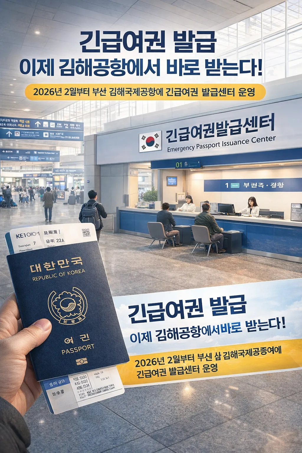 Hộ chiếu khẩn cấp chính thức được cấp ngay tại Sân bay quốc tế Gimhae từ năm 2026
