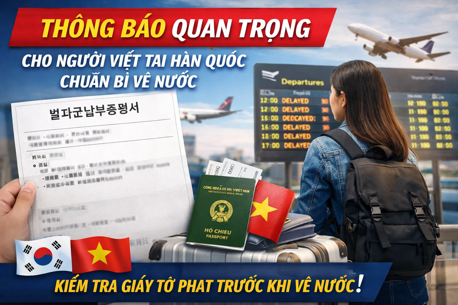 Thông báo quan trọng cho người Việt tại Hàn Quốc chuẩn bị về nước theo diện tự nguyện