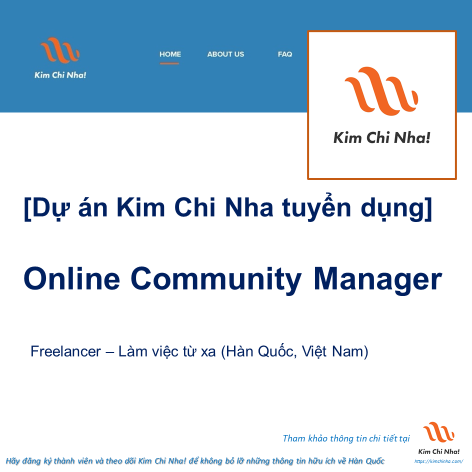 Dự án Kimchinha.com tuyển Online Community Manager (Freelancer, Làm việc từ xa)