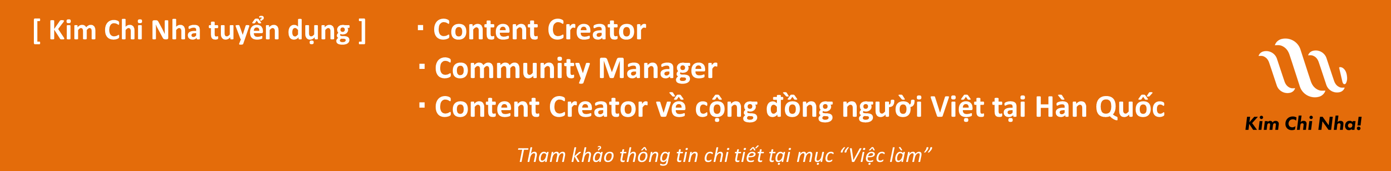 Cập nhật thông tin tuyển dụng dự án kimchinha.com (Đợt tuyển dụng tháng 2/2025)