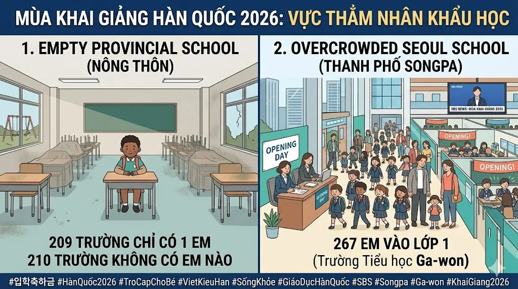 Hơn 200 trường Hàn Quốc chỉ 1 học sinh nhập học...