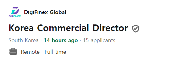 DigiFinex Global tuyển giám đốc thương mại cho thị trường Hàn Quốc