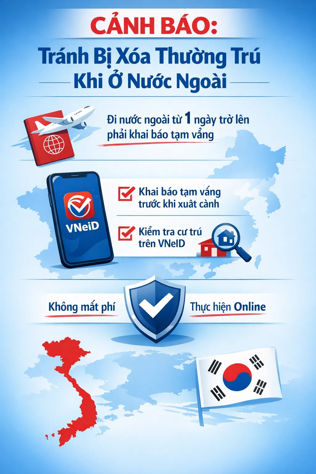 Cảnh báo cho người Việt định cư tại Hàn Quốc: Tránh bị xóa thường trú và xử phạt khi ở nước ngoài dài ngày