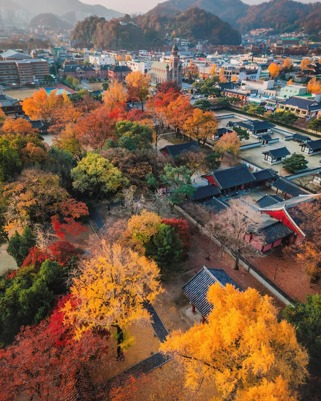 Vẻ đẹp mùa thu tại Đền Gyeonggijeon và Nhà thờ Jeondong – Trái tim của Làng cổ Hanok, Jeonju