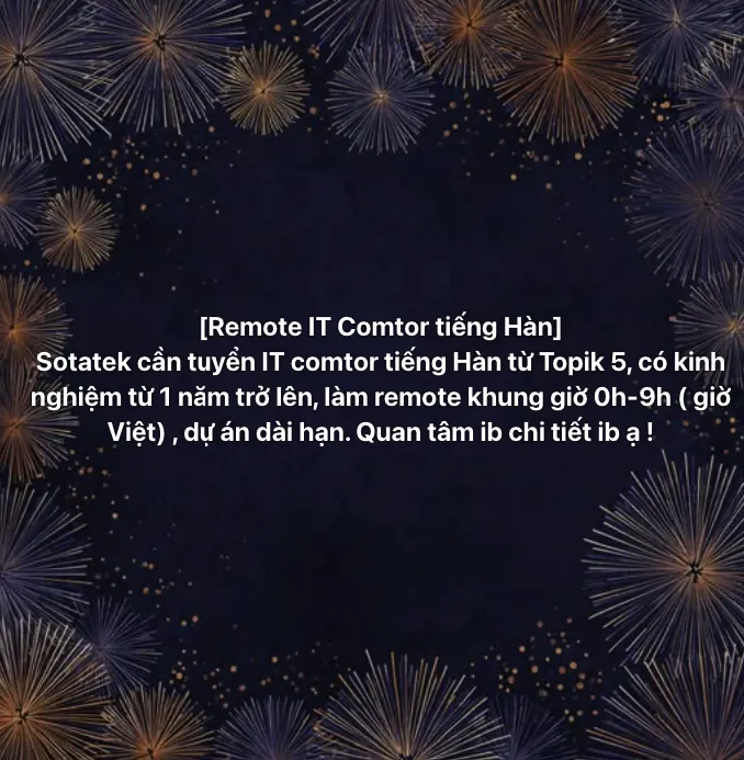 [Remote] Tuyển IT Comtor Tiếng Hàn  – Dự Án Dài Hạn, Làm Việc Giờ Hàn