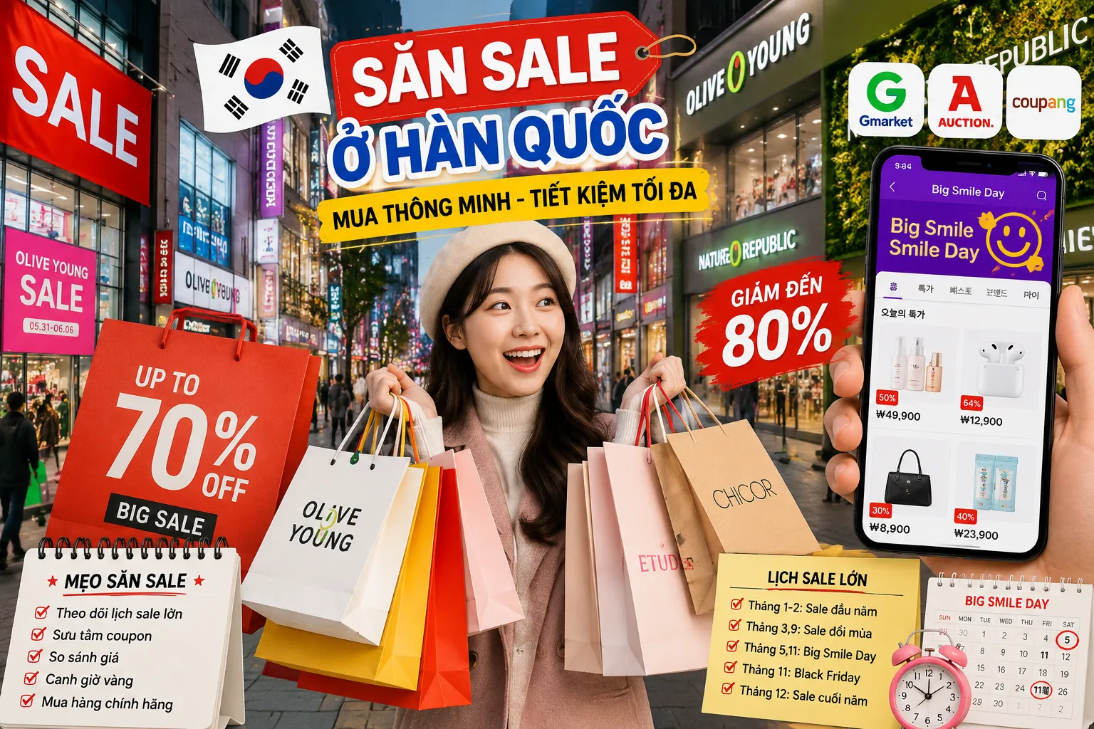 Cách săn hot deal tại Hàn Quốc: Những thời điểm giảm giá cực sâu để mua sắm tiết kiệm
