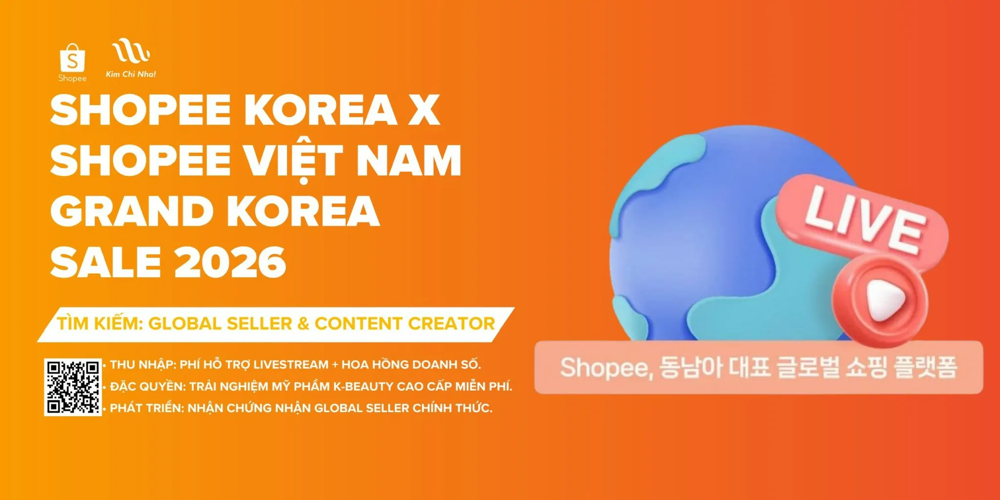 SHOPEE KOREA TUYỂN ĐẠI SỨ NGƯỜI VIỆT THAM GIA BÁN HÀNG CHO CHIẾN DỊCH GRAND SALE KOREA 2026